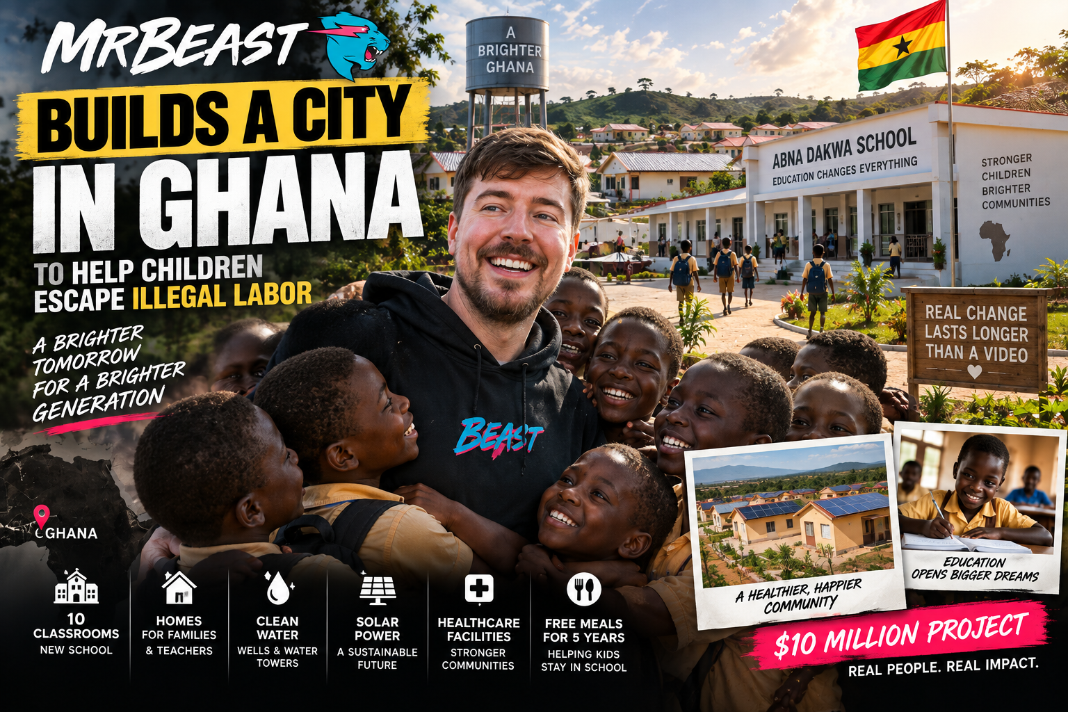 mrbeast new video ghana village project